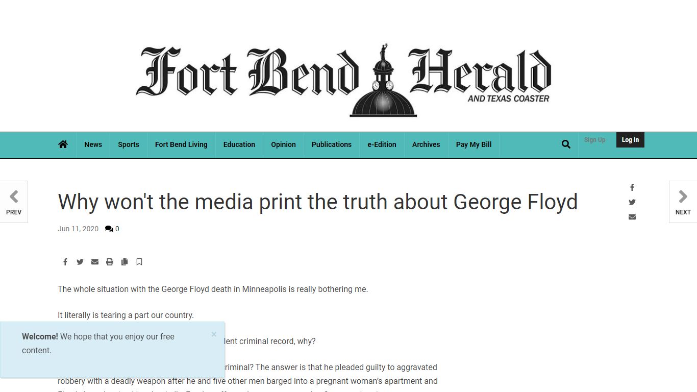 Why won't the media print the truth about George Floyd